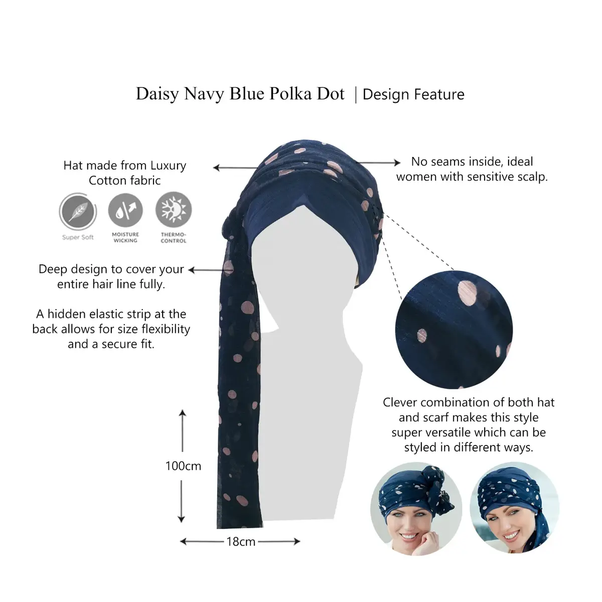 Daisy Navy Blue Polka Dot view 5