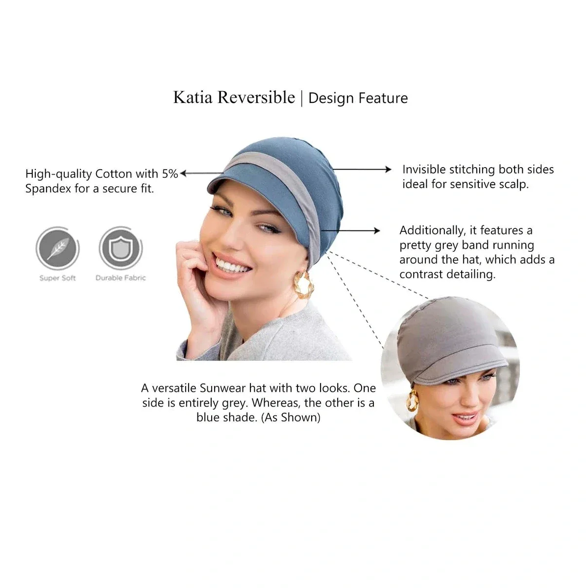 Katia Grey & Silver | Reversible Cap view 5