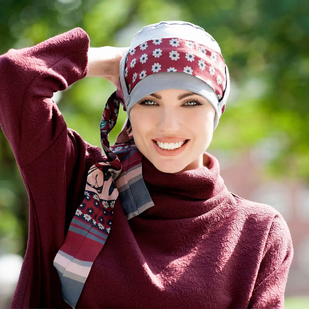 Yanna Grey Maroon Fiori