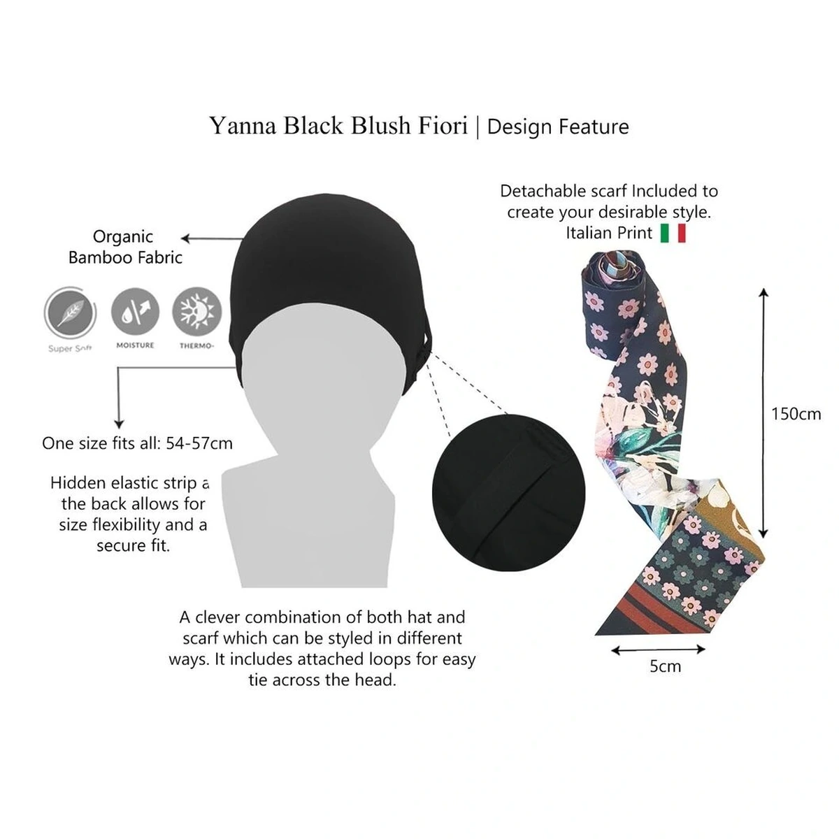Yanna Black Blush Fiori view 4