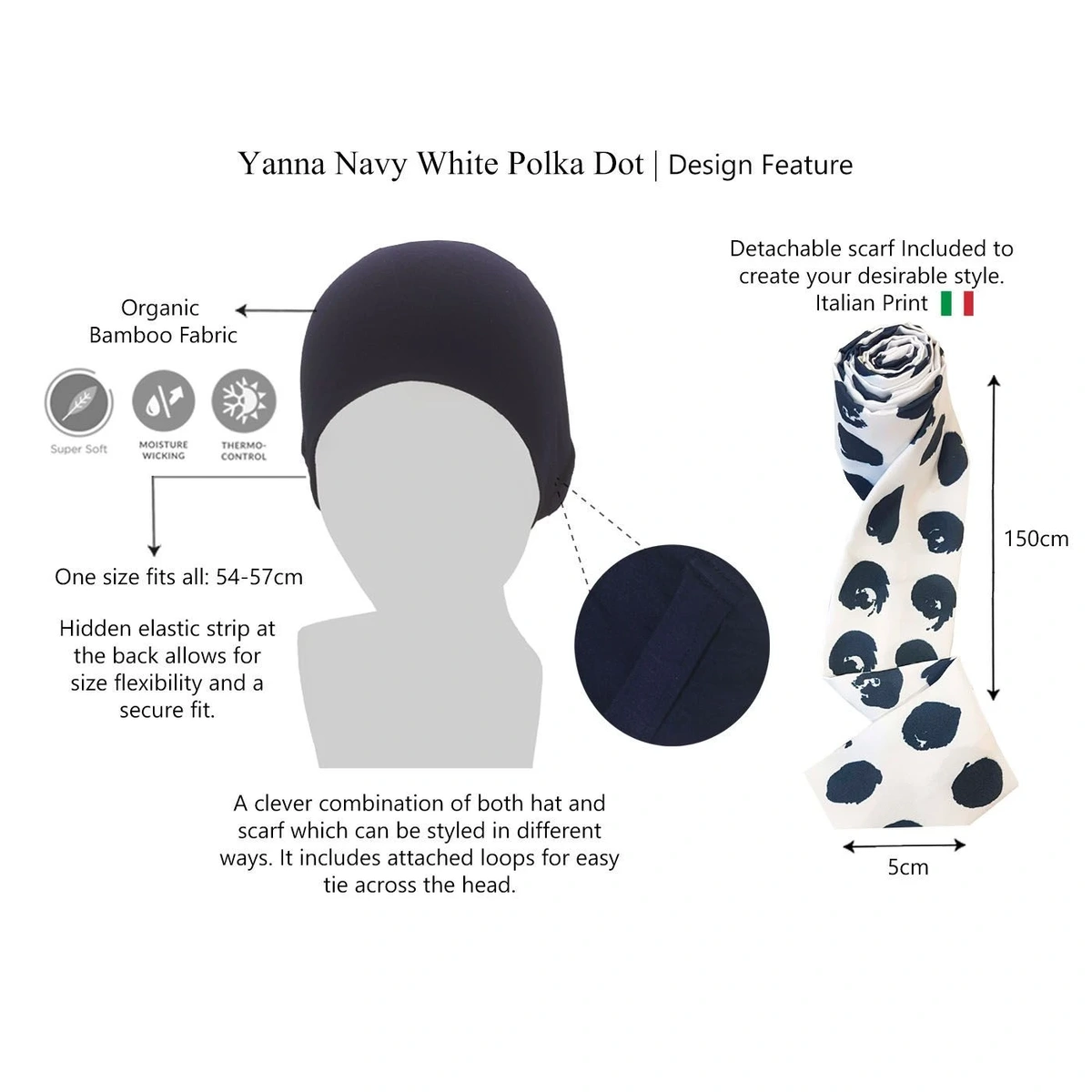 Yanna Navy Polka Dot view 5
