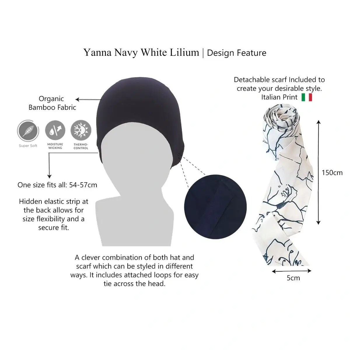 Yanna Navy White Lilium view 5