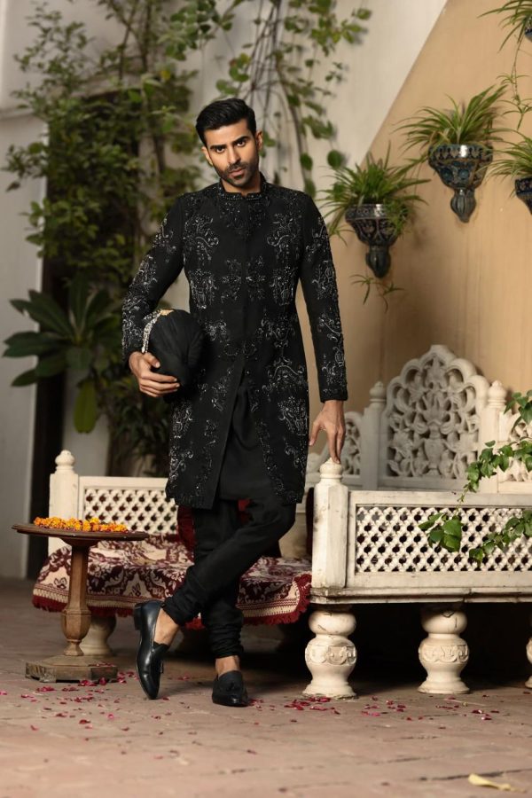 Elegant Black Sherwani