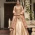 Blush Gold Radiance – Embellished Cold-Shoulder Bridal Set in Jamawar and Net